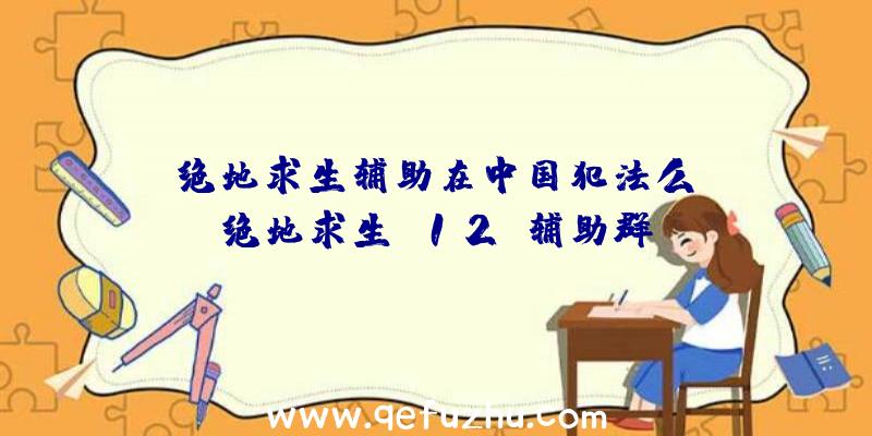 「绝地求生辅助在中国犯法么」|绝地求生s12k辅助群